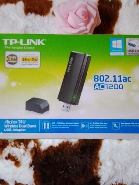TP-Link Archer T4U USB AC1200 Wi‑Fi Adapter — Black